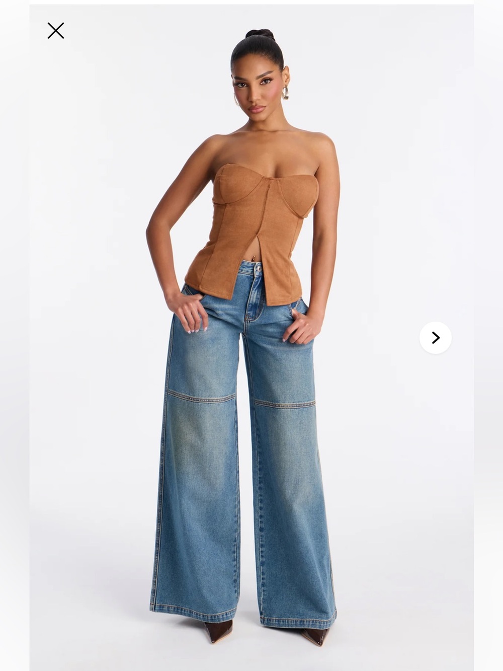 Fashion Nova Nothing Compares Tinted Wide Leg Jeans - Vintage Wash